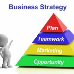 Business Strategy Pyramid Shows Teamwork Marketing And Plan by Stuart Miles