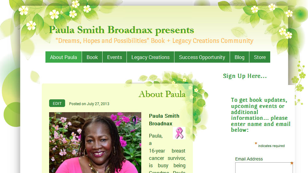 Paula Smith Broadnax Website by UNI Marketing Media Solutions https://uni-likesolutions.com