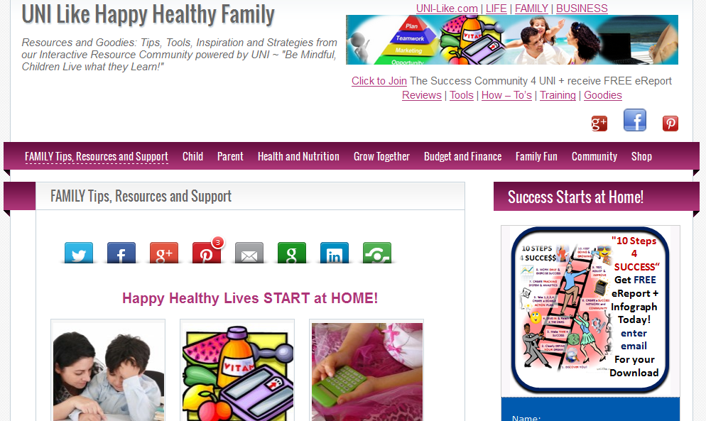 UNI Like Happy Healthy FAMILY website created by UNI marketing Media Solutions https://uni-likesolutions.com
