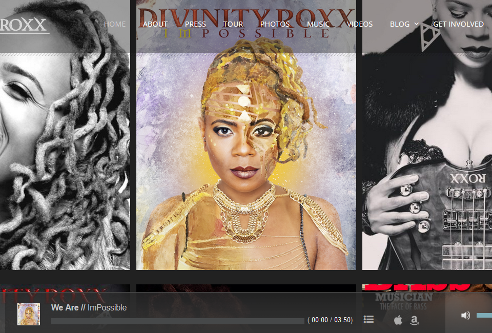 www.DivinityRoxx.com DivinityRoxx.com Artist | Bass Player | Writer | Speaker | Host | Teacher